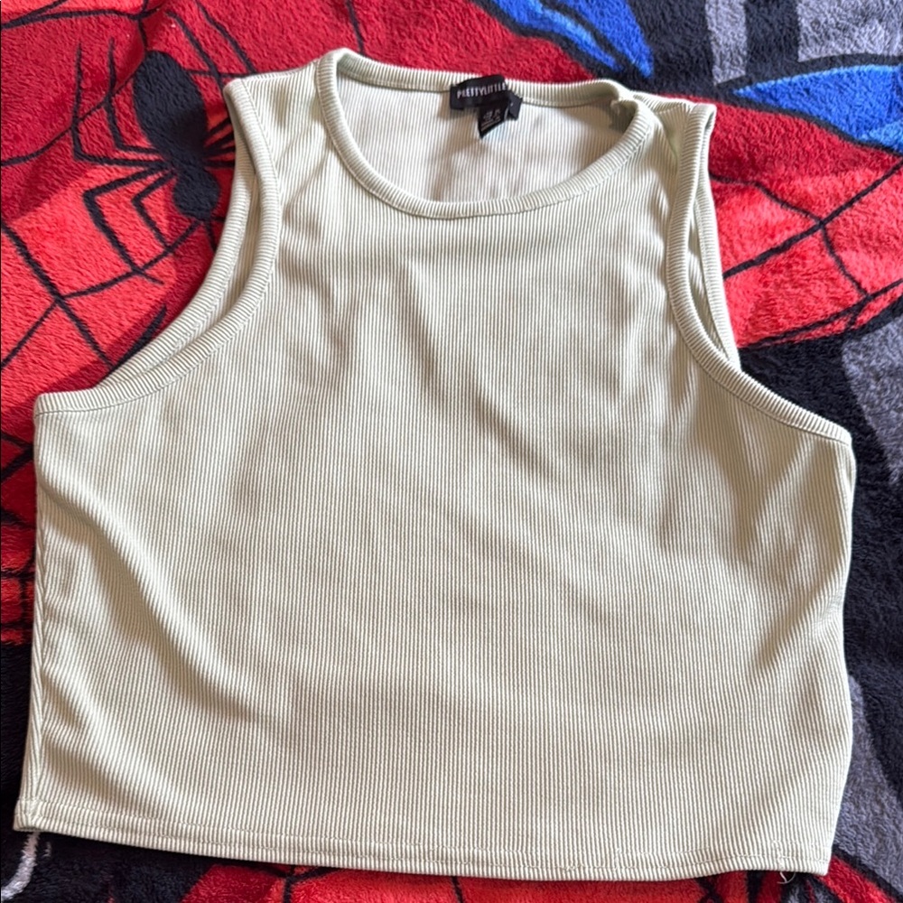 Forever 21 Cream Ribbed Tank Top